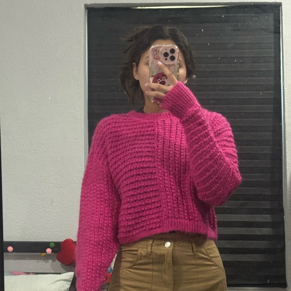 Wilfred Pink Fuzzy Sweater